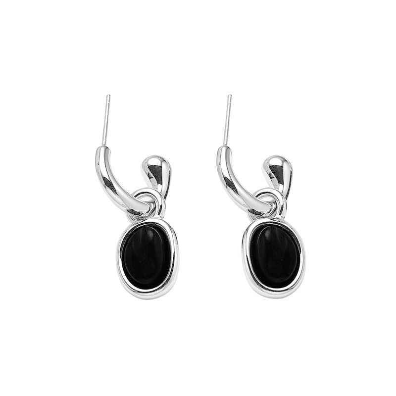 Obsidian Hoop Earrings