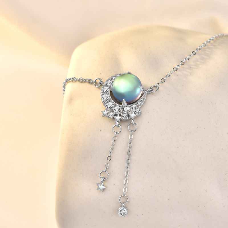 Moonstone Necklace - Moon and Star Necklace