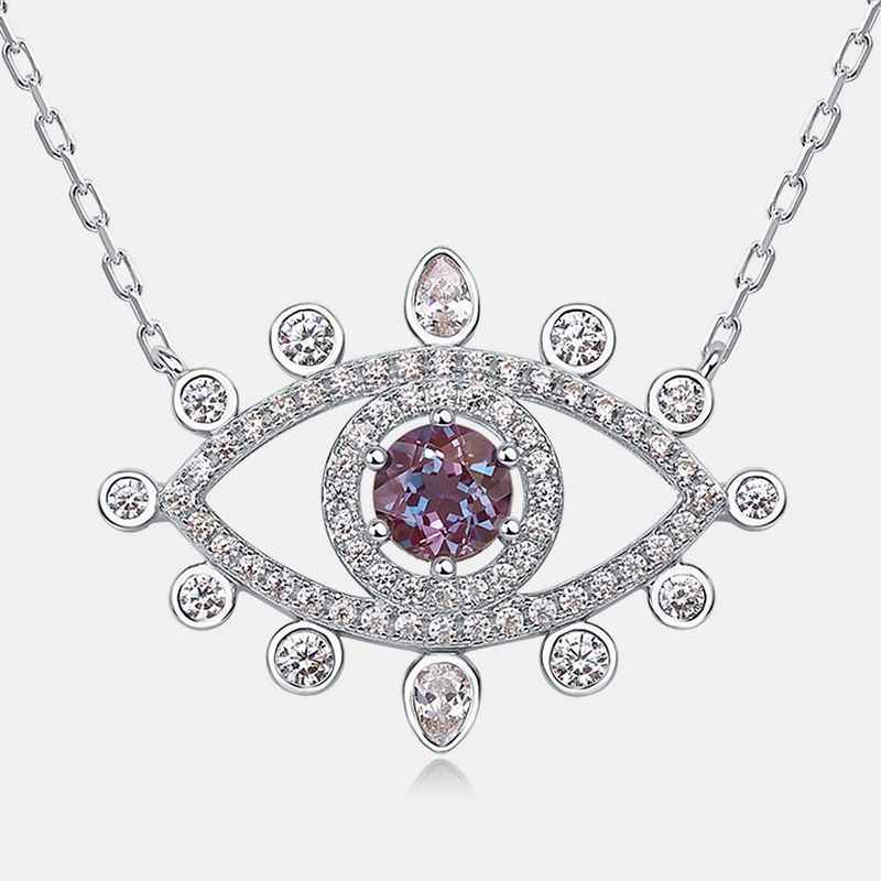 Alexandrite Necklace - Evil Eye Pendant