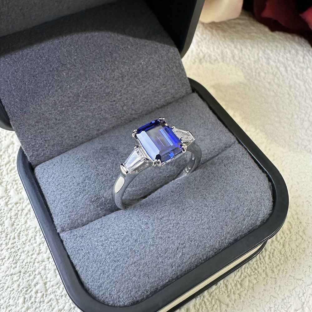 Tanzanite Wedding Ring - Blue Stone Ring