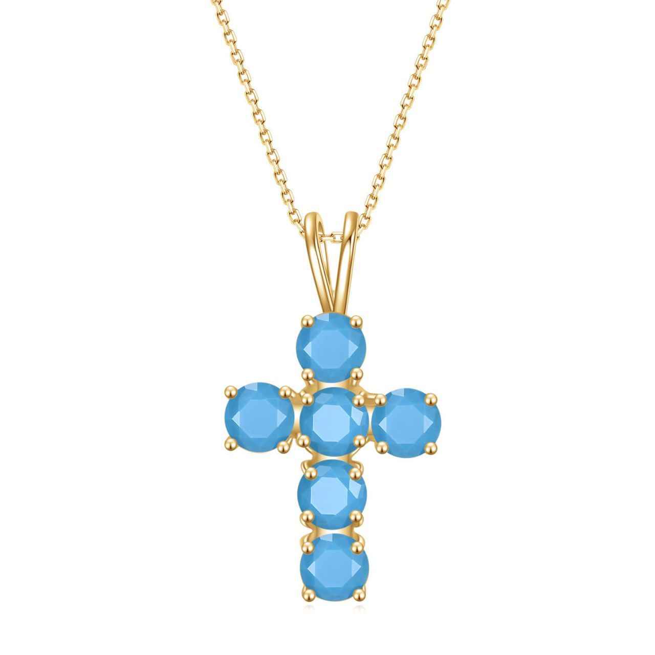 Turquoise Cross Necklace - December Birthstone Jewelry