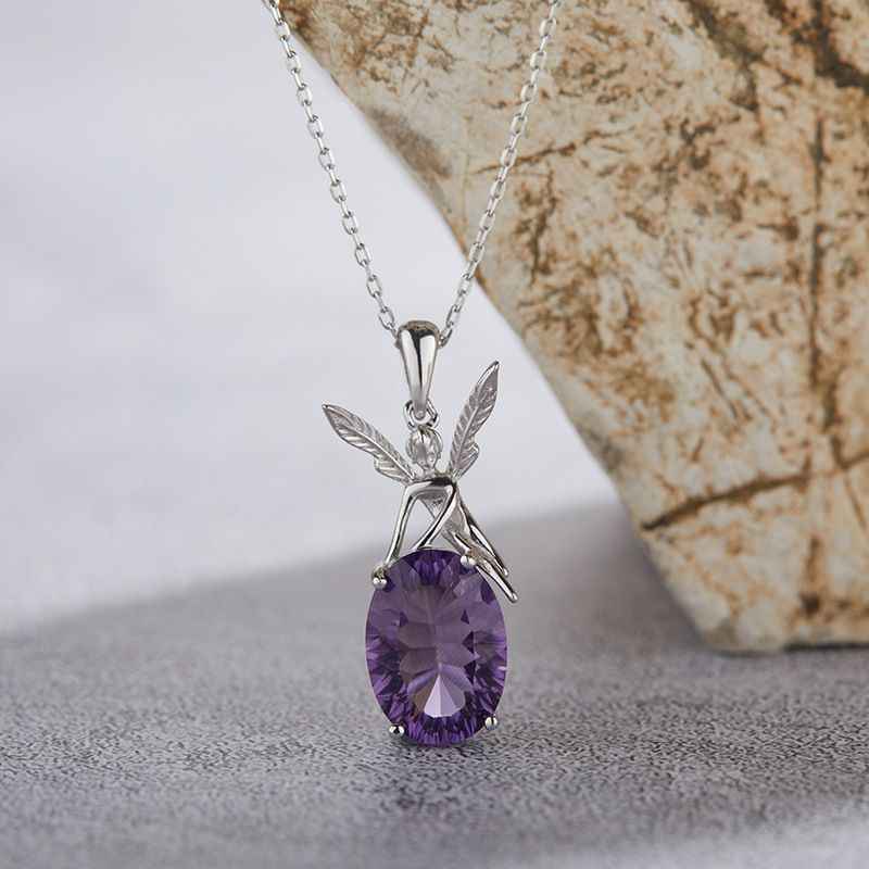 Amethyst Crystal Necklace - Guardian Angel Necklace