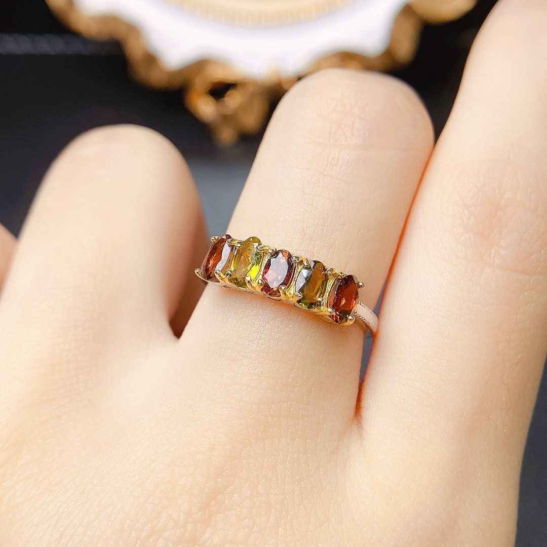 Tourmaline Wedding Ring - October Birthstone Ring