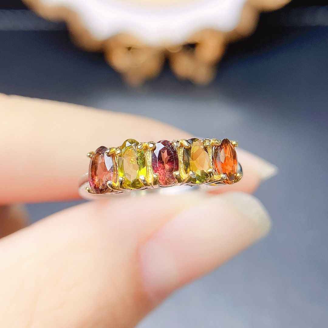 Tourmaline Wedding Ring - October Birthstone Ring