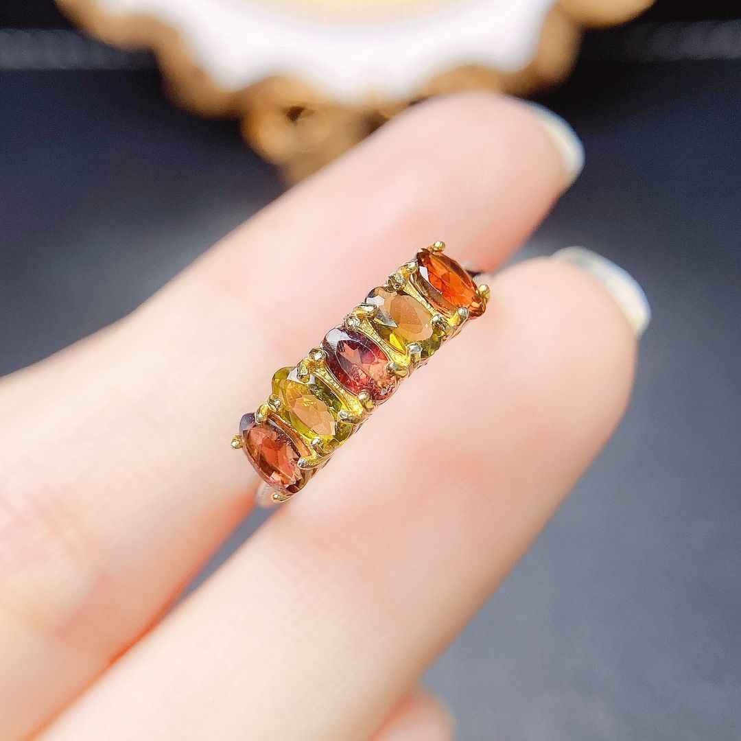 Tourmaline Wedding Ring - October Birthstone Ring