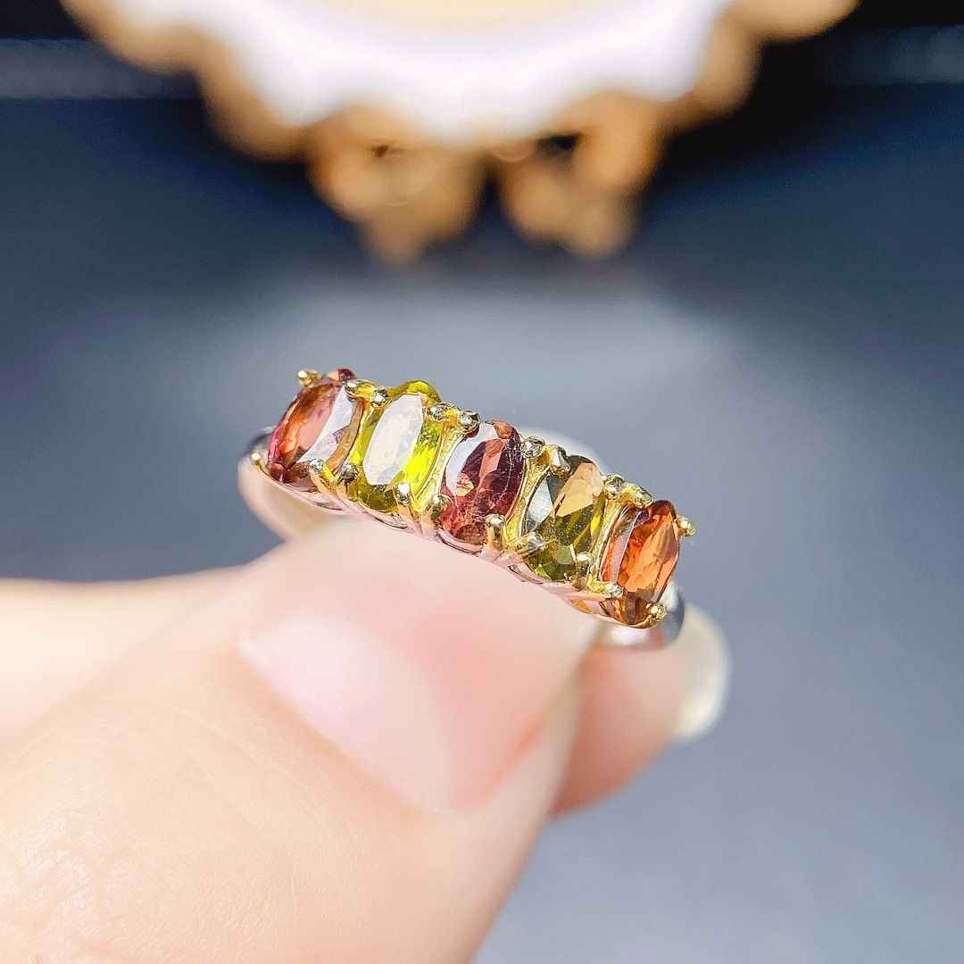 Tourmaline Wedding Ring - October Birthstone Ring