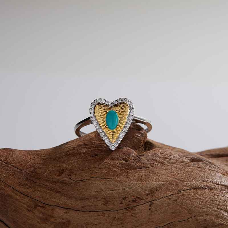 Turquoise Heart Ring - December Birthstone Jewelry