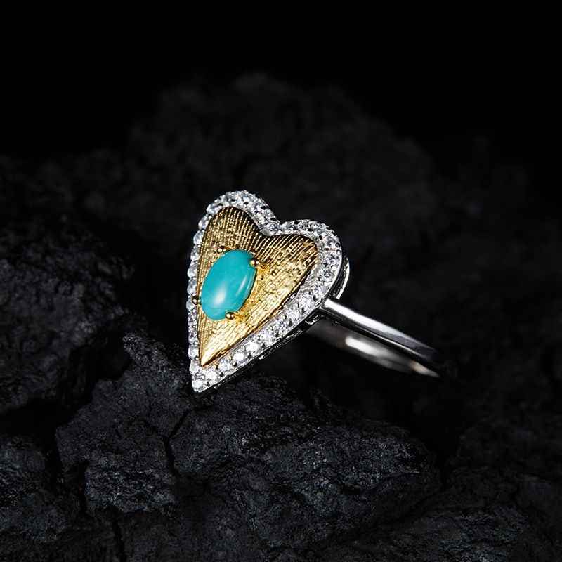 Turquoise Heart Ring - December Birthstone Jewelry