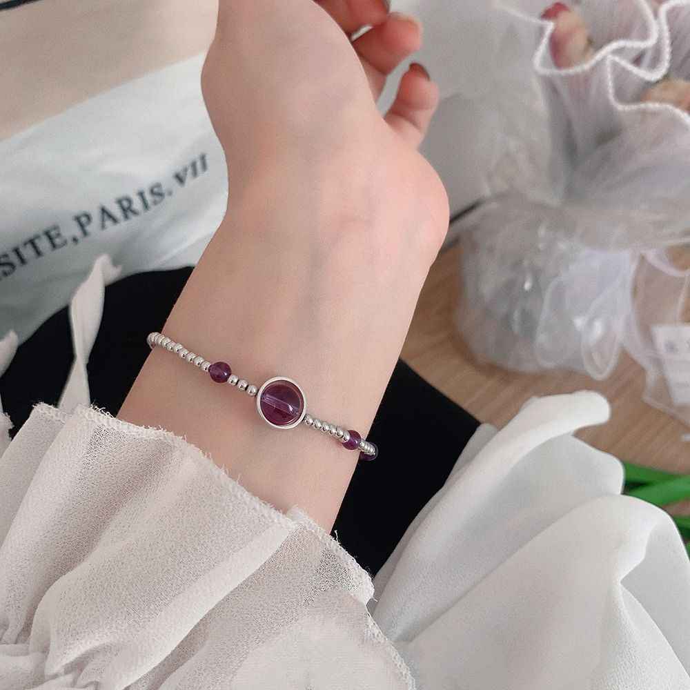 Amethyst Crystal Bracelet in 925 Sterling Silver