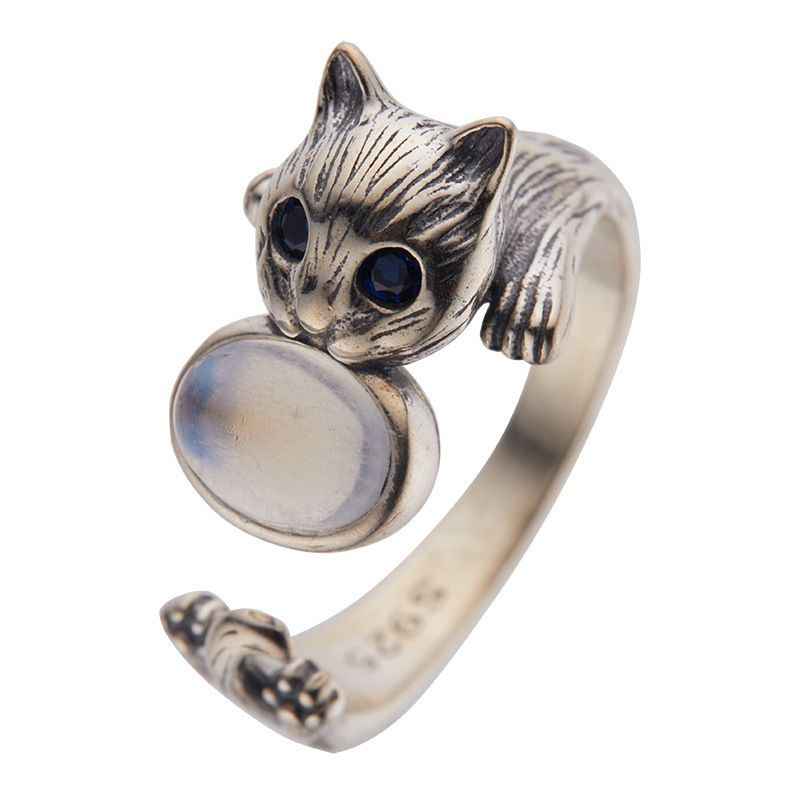 Real Moonstone Ring - Cat Rings