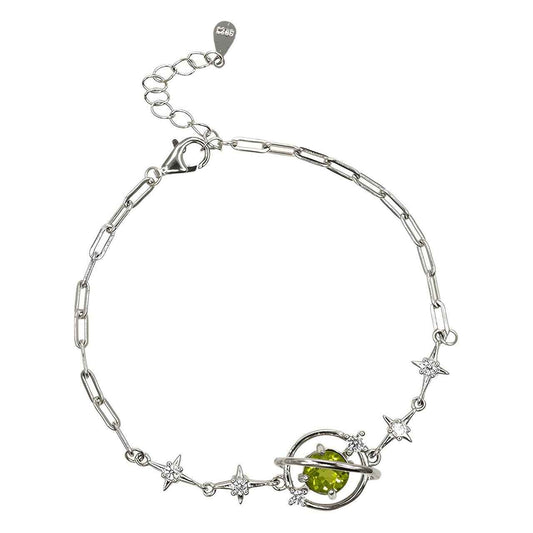 Peridot Bracelet - Moon & Stars Bracelet