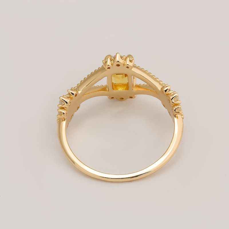 Citrine Gold Ring - Geometric Ring