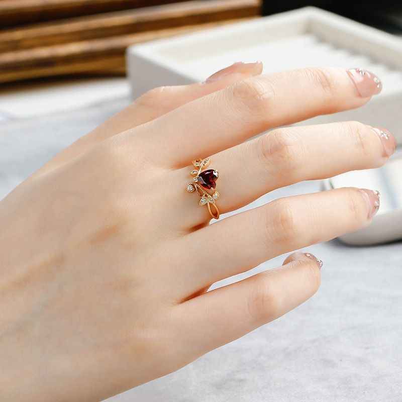 Garnet Heart Ring