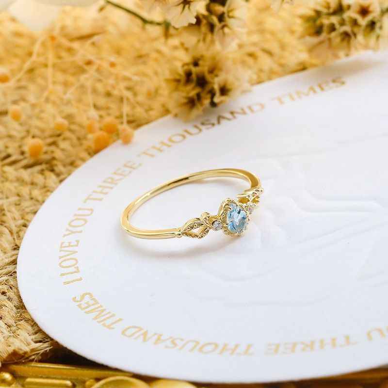 Aquamarine Gold Ring