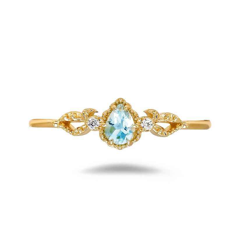  Aquamarine Gold Ring