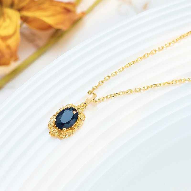 Gold Obsidian Necklace - Vintage Gold Necklace