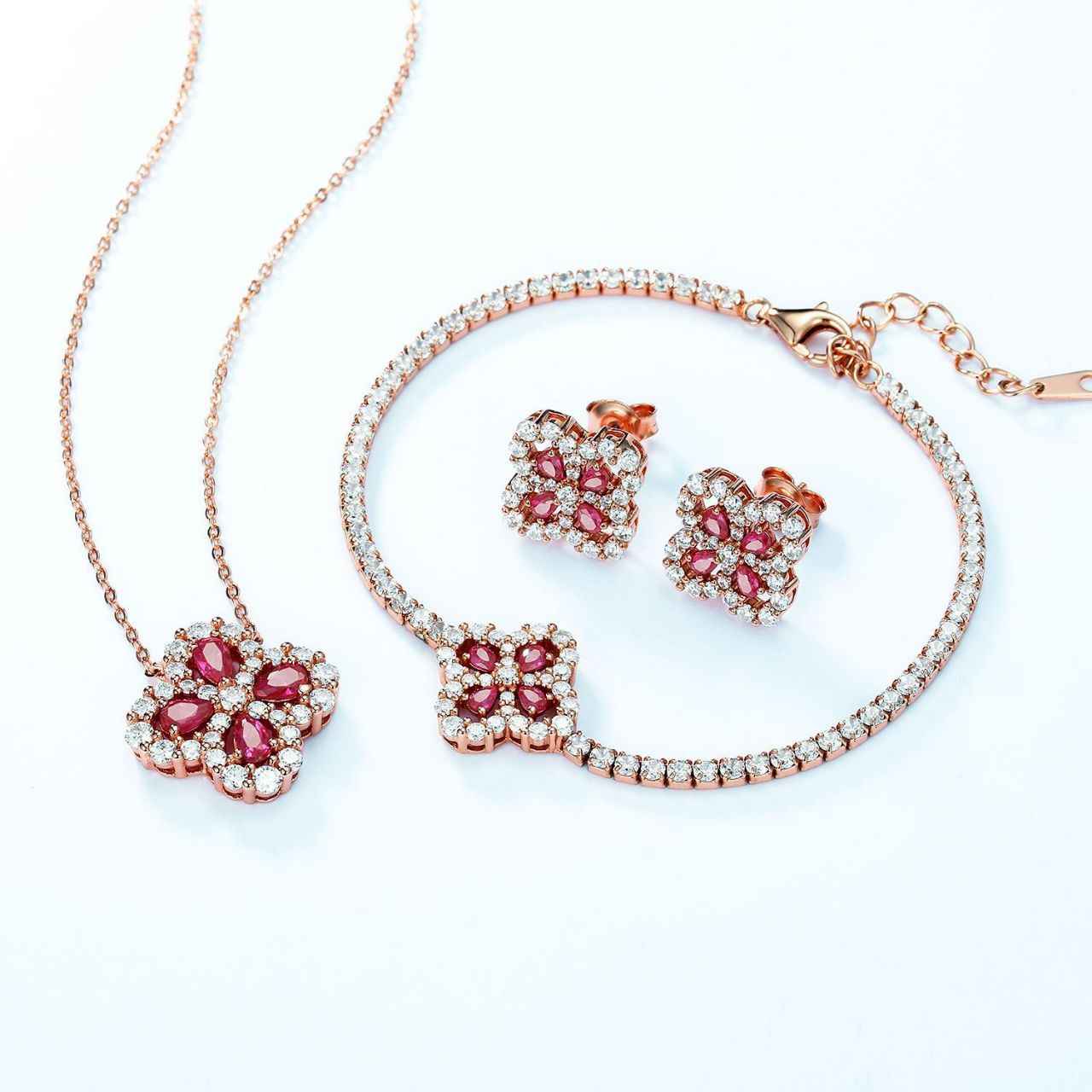 ruby bridal jewelry set