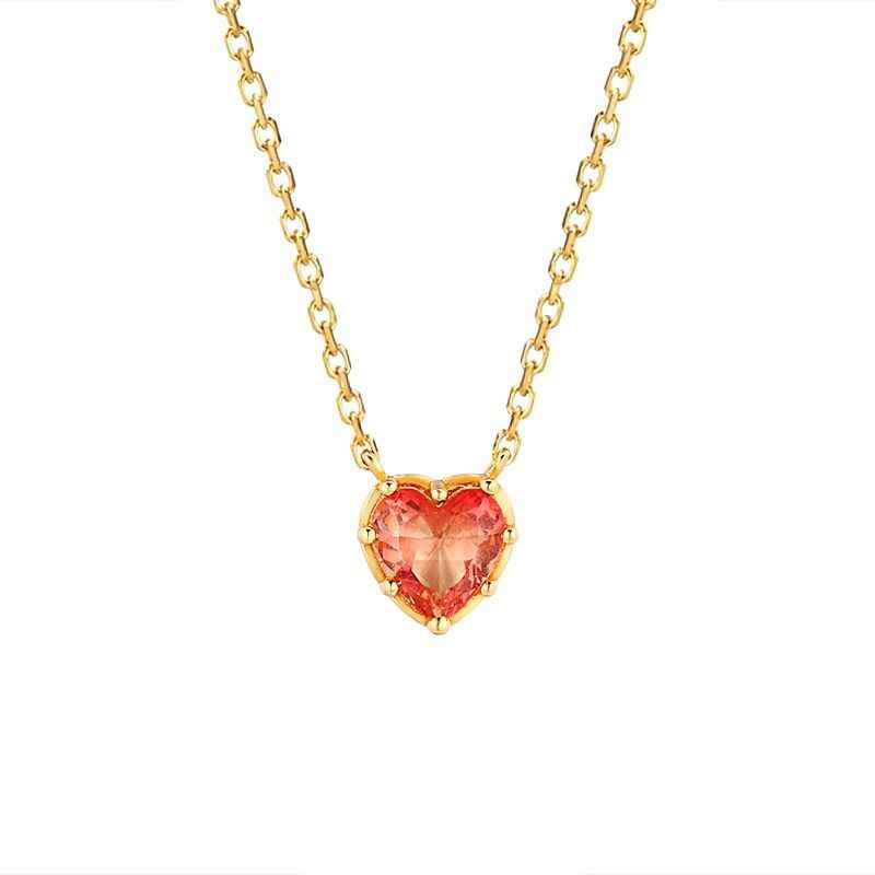 Tourmaline Necklace - Crystal Heart Necklace