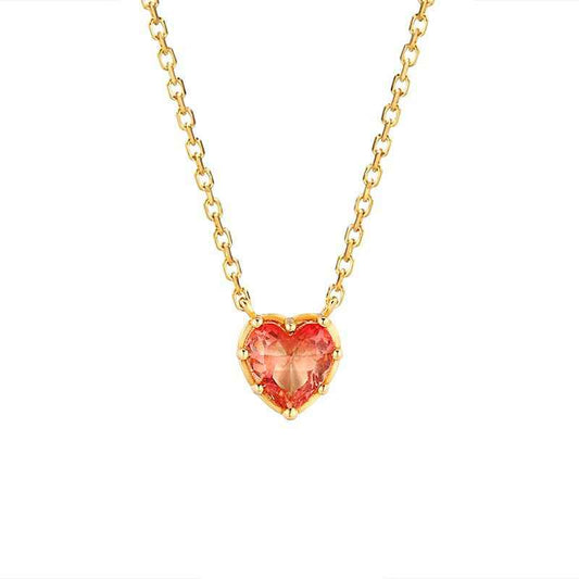 Tourmaline Necklace - Crystal Heart Necklace