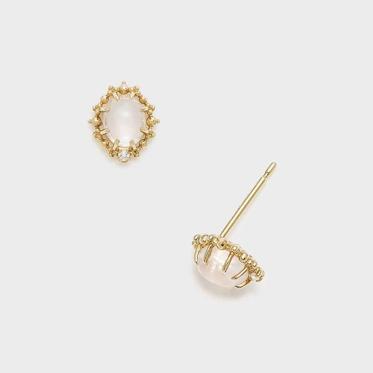 Moonstone Stud Earrings - June Birsthone Jewelry