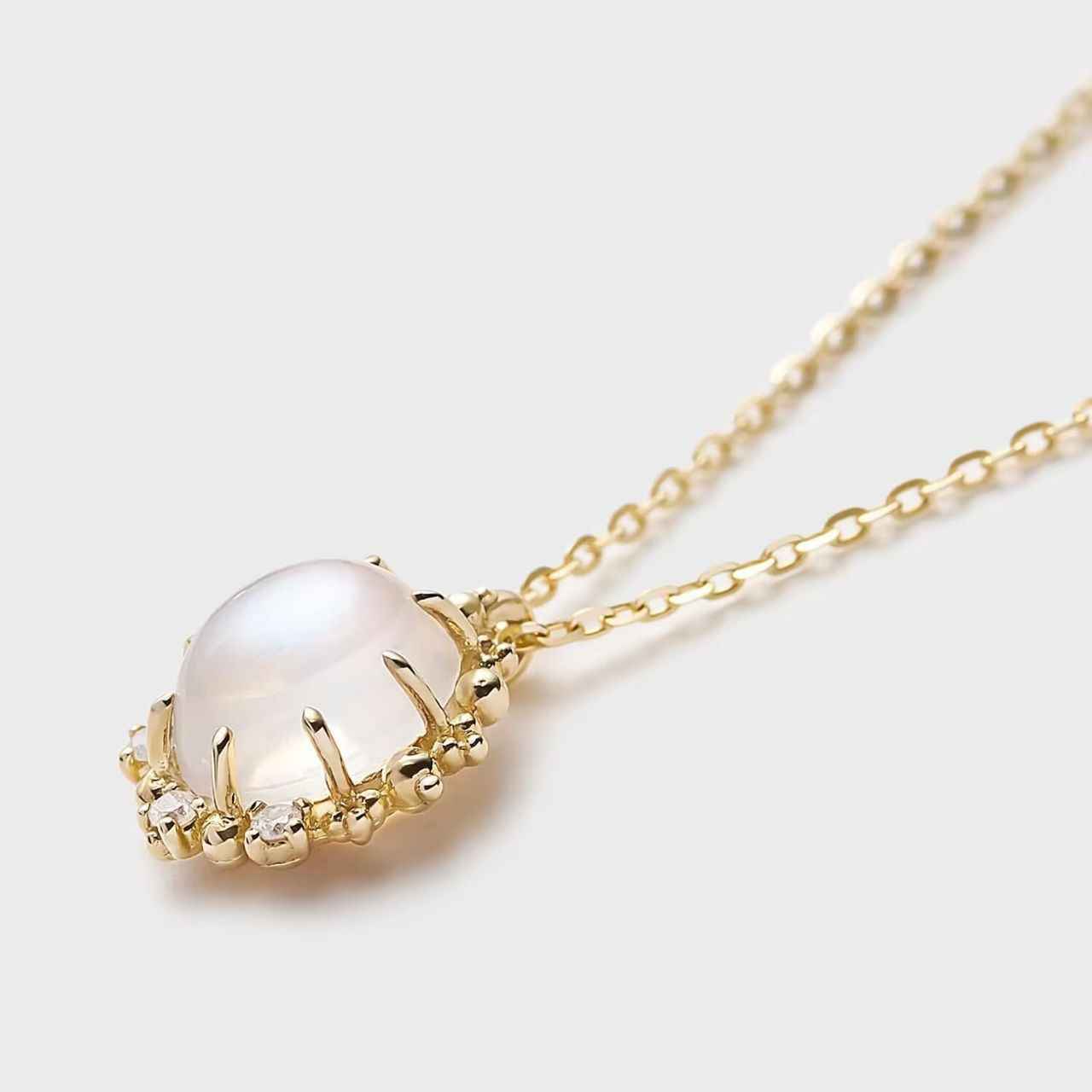 Moonstone Necklace - Oval Pendant Necklace