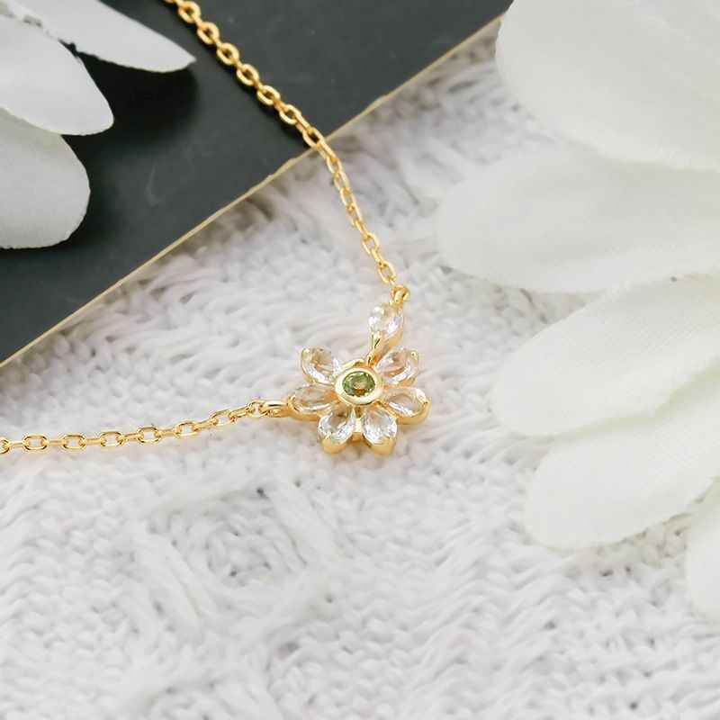 Peridot Necklace - Flower Necklace