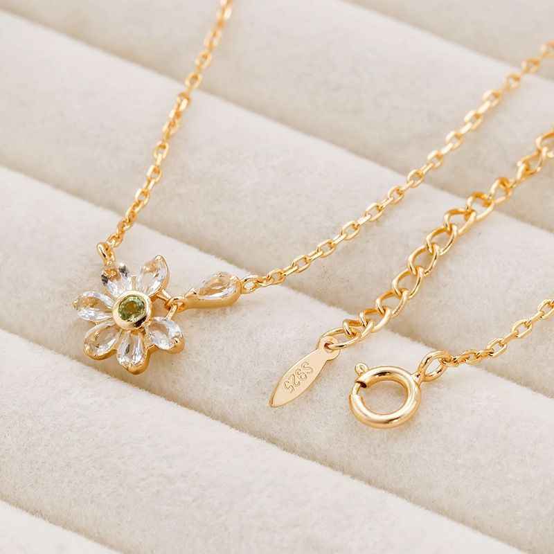 Peridot Necklace - Flower Necklace