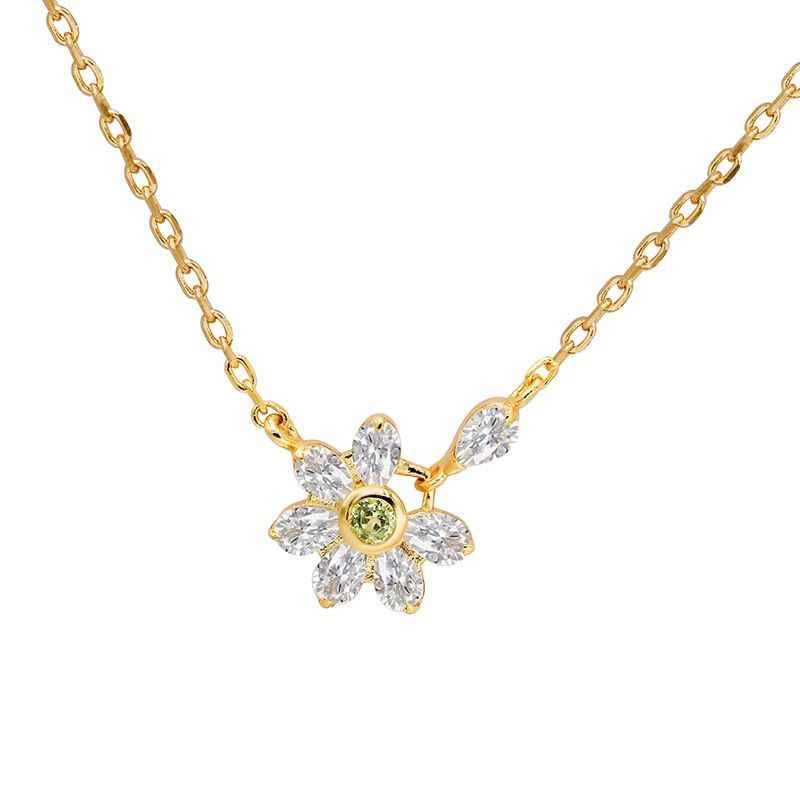 Peridot Necklace - Flower Necklace