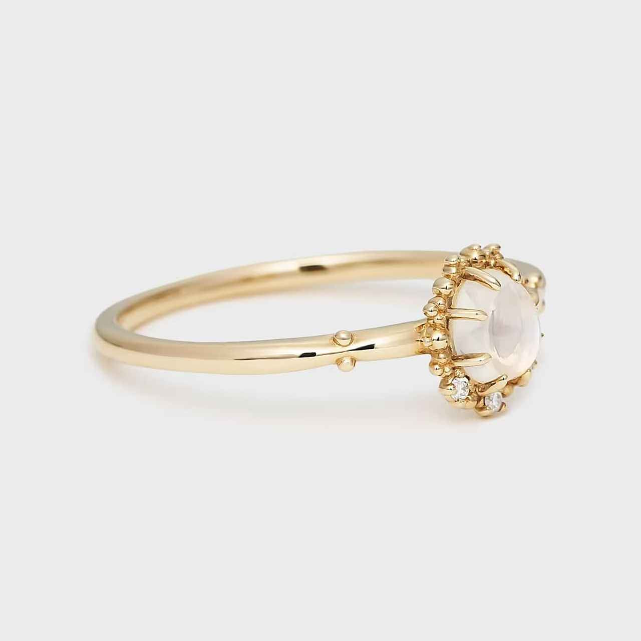 Moonstone Ring - Gold Oval Ring