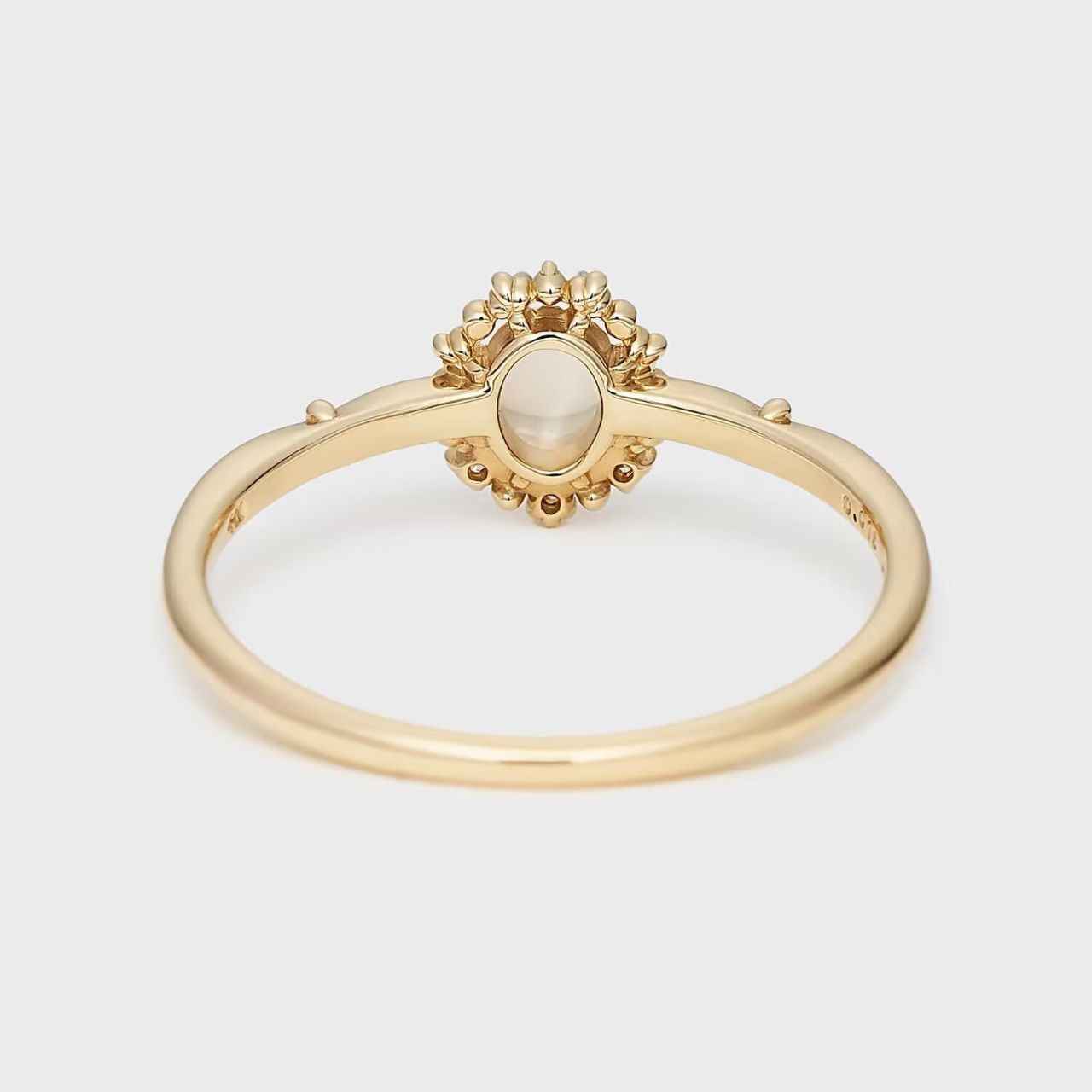 Moonstone Ring - Gold Oval Ring