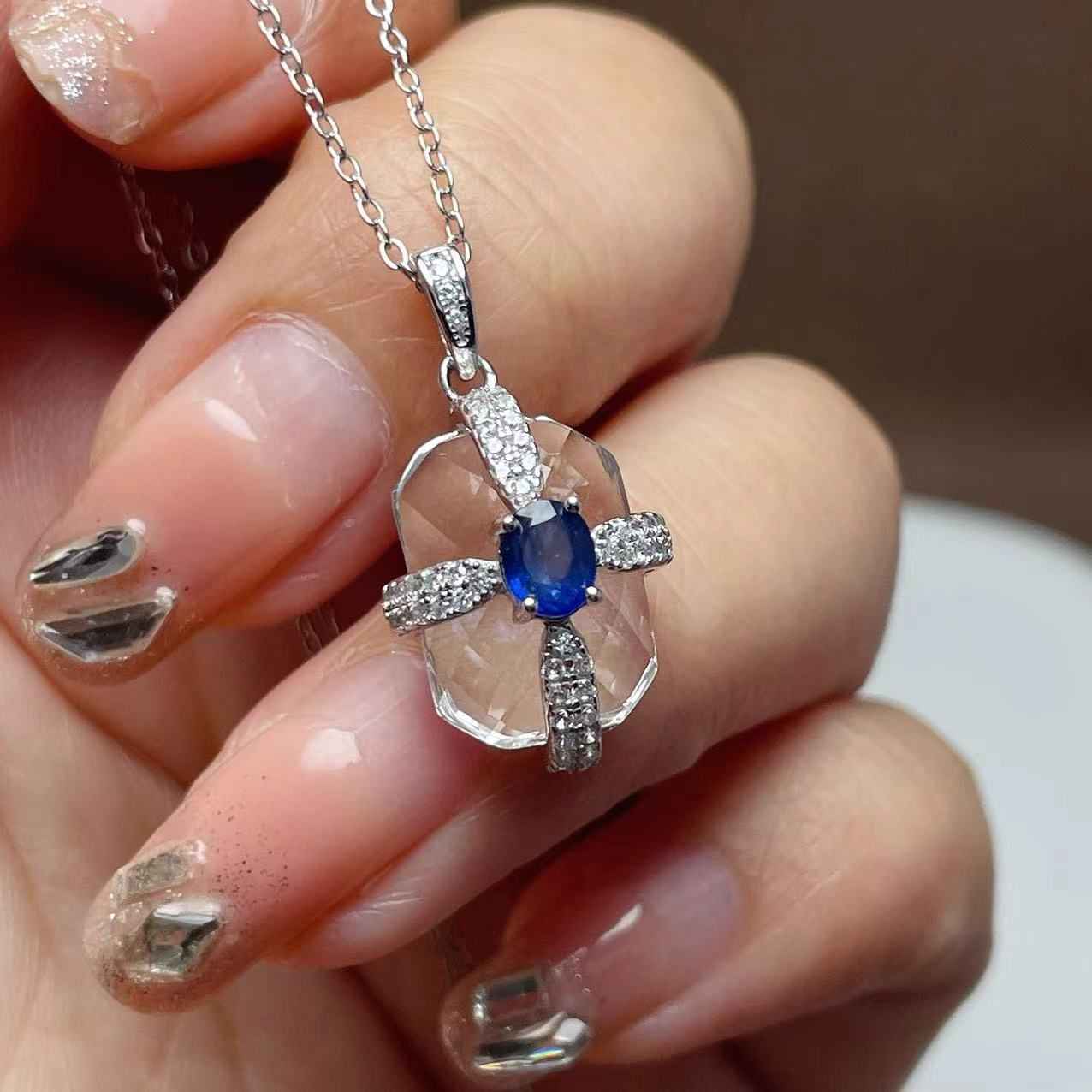 Sapphire Jewelry Set - Sapphire Necklace & Sapphire Ring