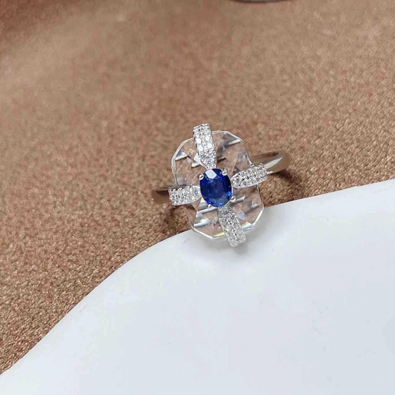 Sapphire Jewelry Set - Sapphire Necklace & Sapphire Ring