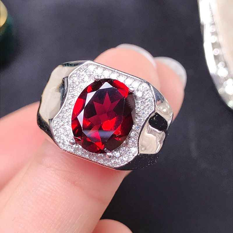 Garnet Mens Ring - Mens Rings