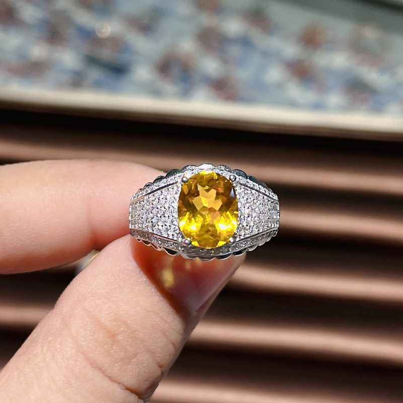 Mens Citrine Ring - Fortune Ring