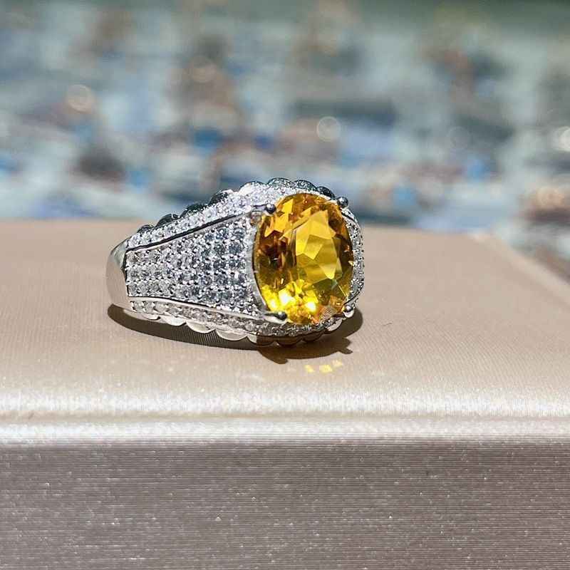 Mens Citrine Ring - Fortune Ring