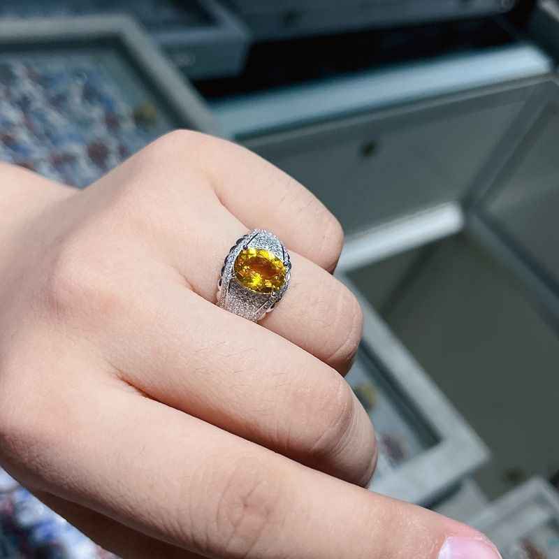 Mens Citrine Ring - Fortune Ring