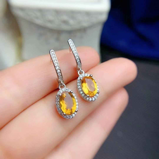 Citrine Drop Earrings - Fortune Earrings