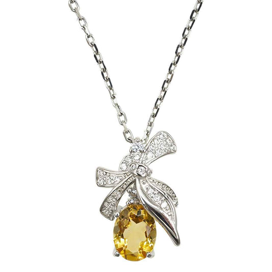 Citrine Pendant Necklace - Tulip Necklace