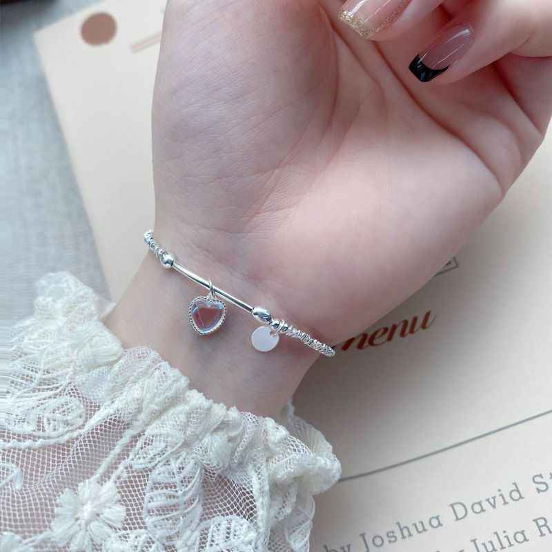 Heart Moonstone Bracelet - June Birthstone Bracelet