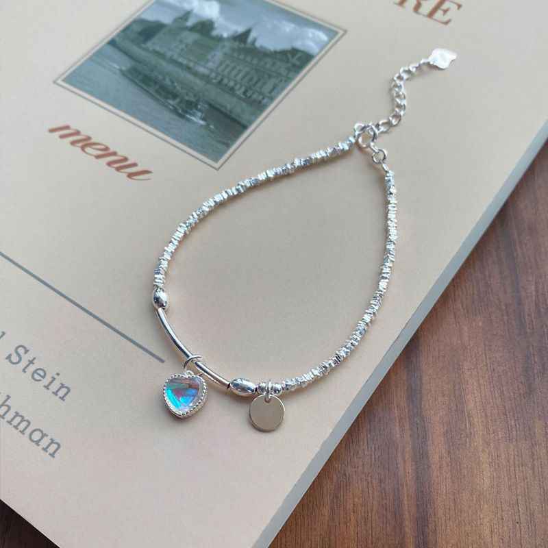 Heart Moonstone Bracelet - June Birthstone Bracelet