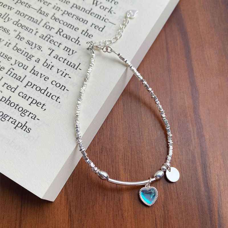 Heart Moonstone Bracelet - June Birthstone Bracelet