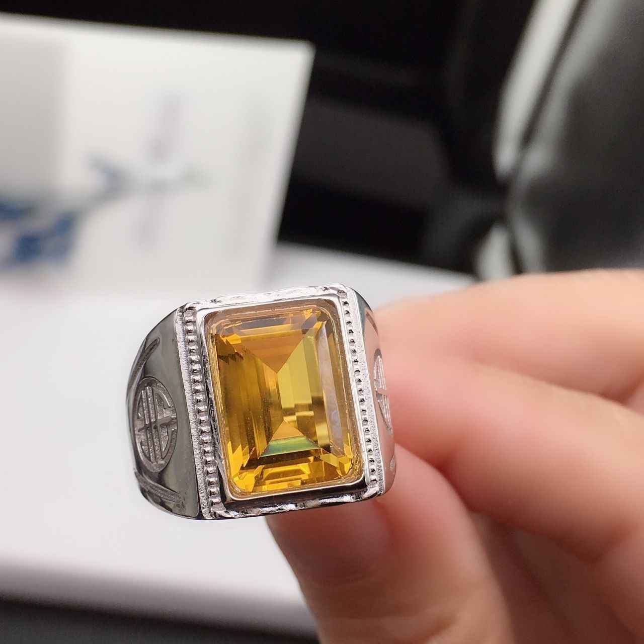 Men's Citrine Ring - November Birthstone Jewelry