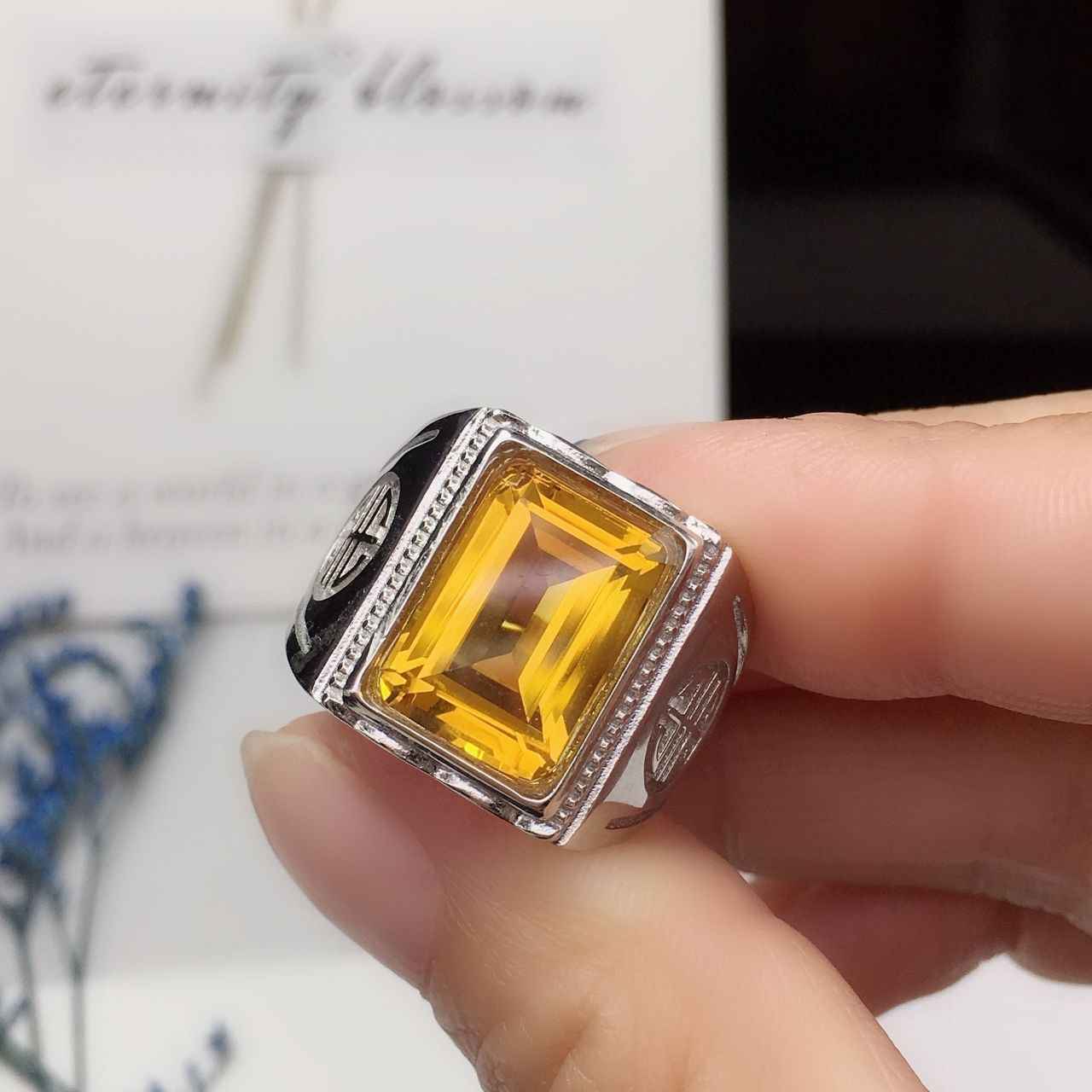 Men's Citrine Ring - November Birthstone Jewelry