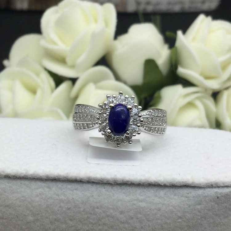 Natural Lapis Lazuli Engagement Ring