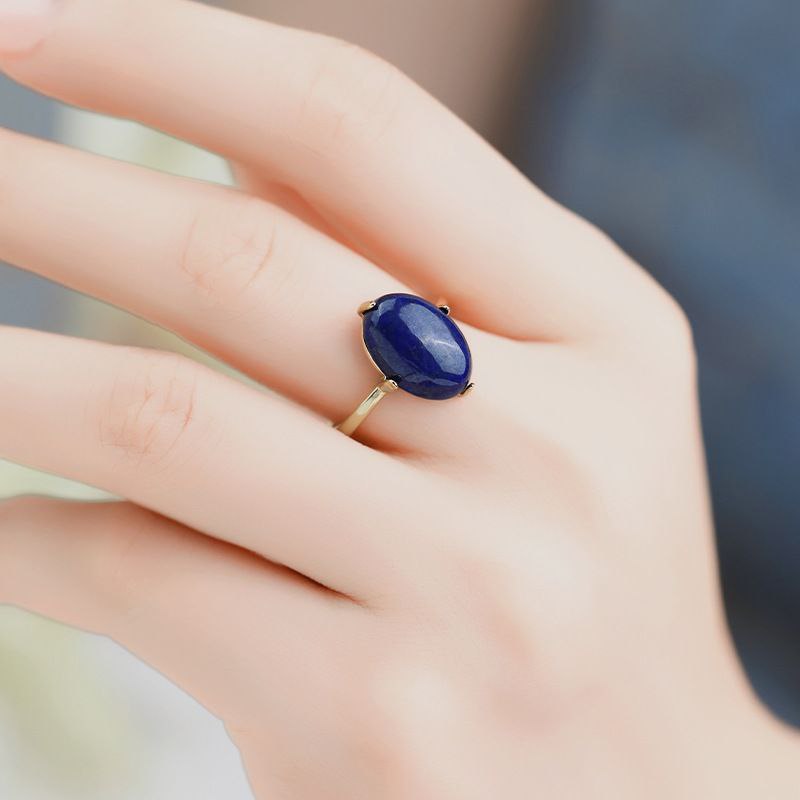 Genuine Lapis Lazuli Ring Women - September Birthstone Ring