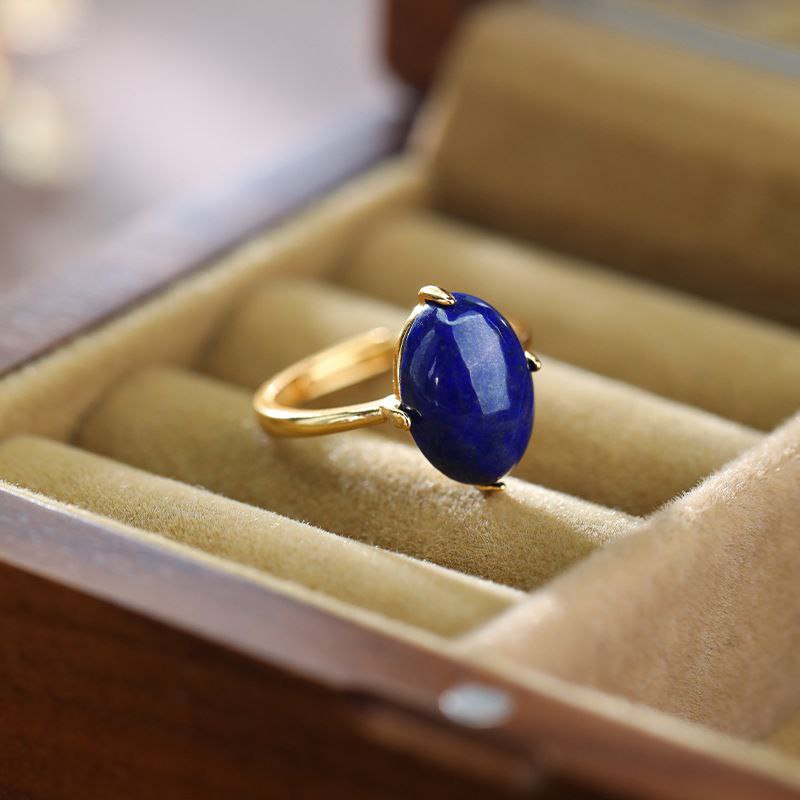 Genuine Lapis Lazuli Ring Women - September Birthstone Ring