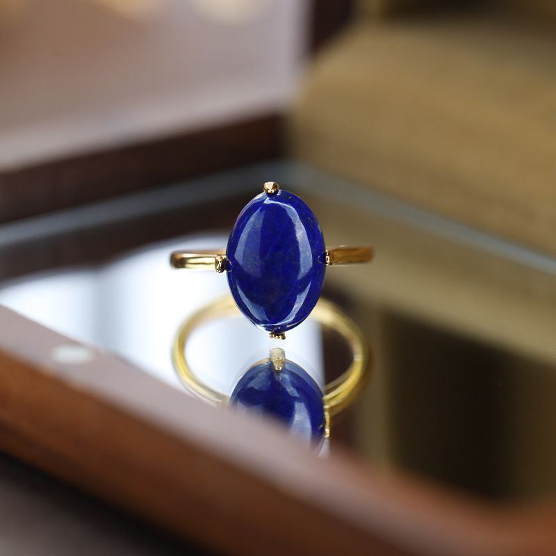 Genuine Lapis Lazuli Ring Women - September Birthstone Ring