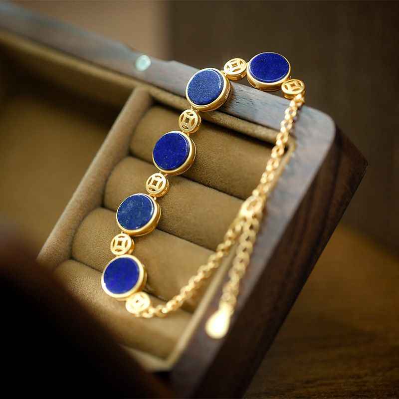 Gold Lapis Lazuli Bracelet - Energy Bracelet