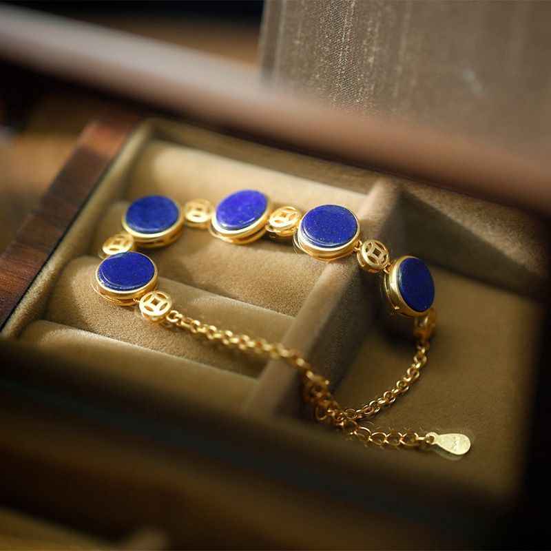 Gold Lapis Lazuli Bracelet - Energy Bracelet