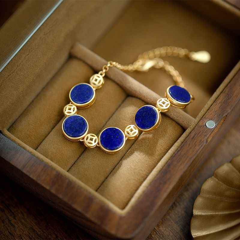 Gold Lapis Lazuli Bracelet - Energy Bracelet